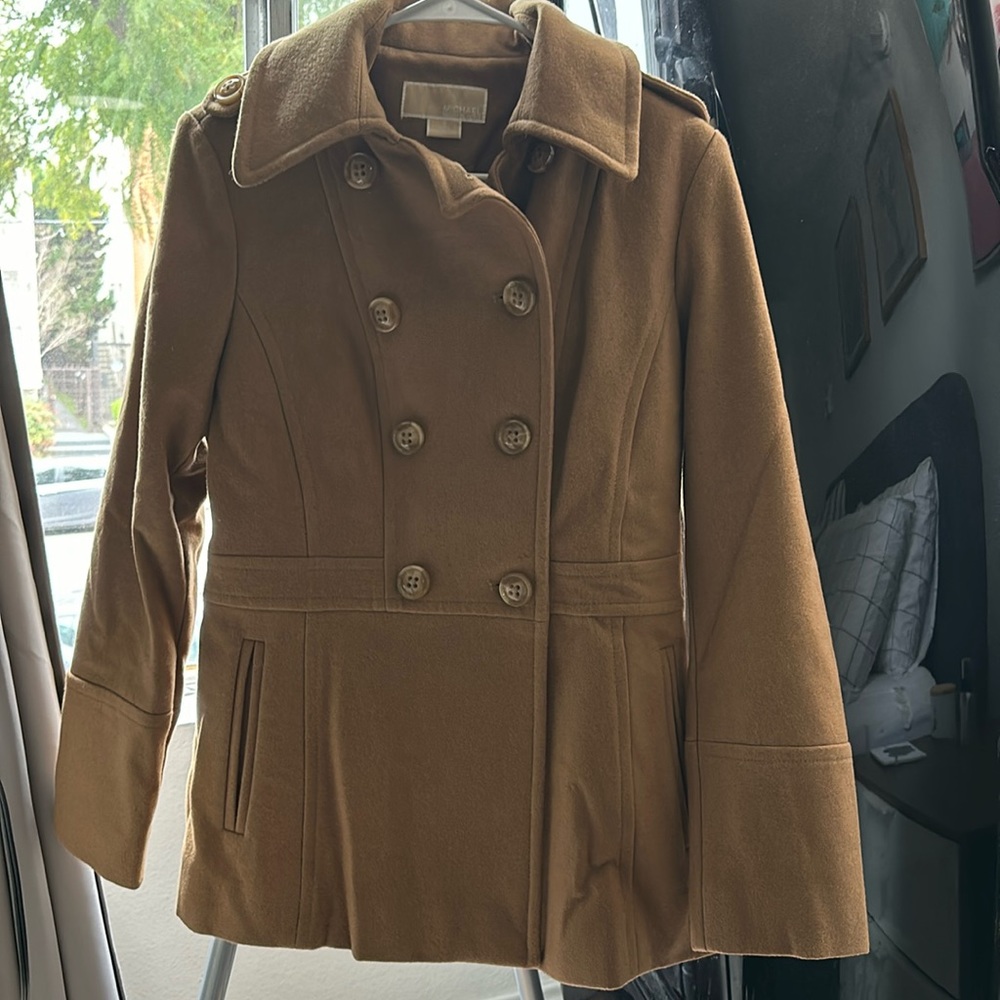 Michael Kors tan/caramel wool peacoat